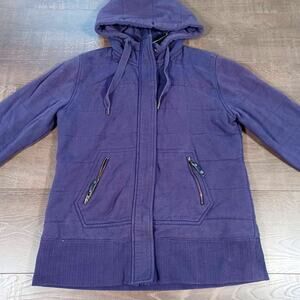 The North Face Quilted Purple Satin Heavyweight Sweatshirt Medium‎